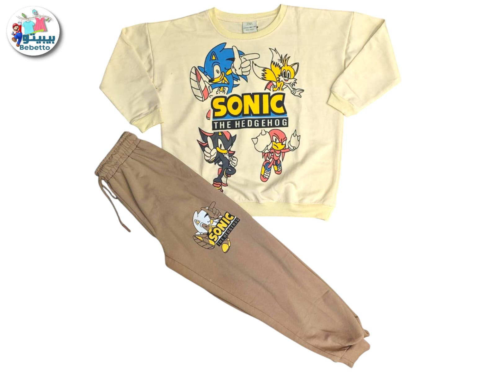 Sonic the Hedgehog graphic sweatshirt and jogger pants outfit set. 1650F \ F1132773 - Image 1
