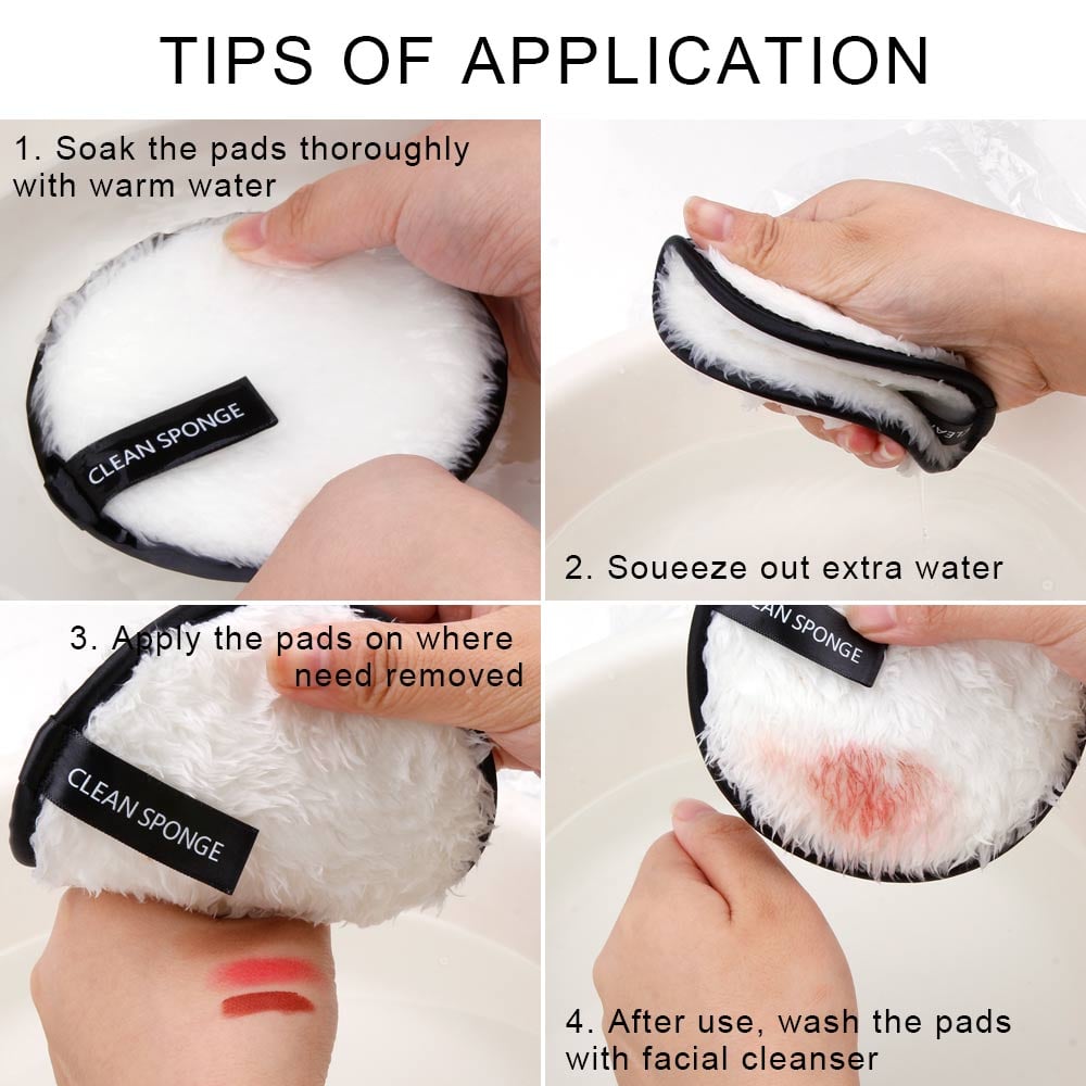 3Pcs Reusable Makeup Remover Pads Cotton Wipes Microfiber Cosmetics Washable Make Up Towel Face Cleansing Sponge Skin Care Tools -D19 \ 6926641003443 - Image 3
