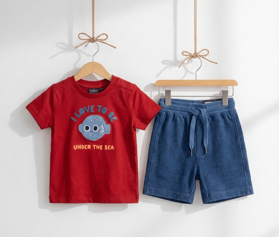 Bebetto baby boy's t-shirt and shorts set 100F \ F1117659 - Image 1