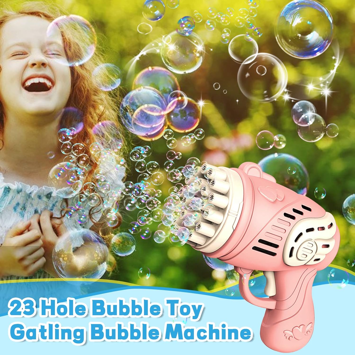 Automatic Gatling Bubble Maker Kids Outdoor Electric Bubble Machine Toys for Boys Girls Birthday Gift, for Party, Spring Outing C28 \ E1110184 - Image 4