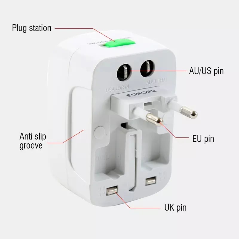 Universal USB Power Plug Adapter All-in-One Converter Charger for Mobile Phone Travel Plug Adapter Y23 \ F505107 - Image 4