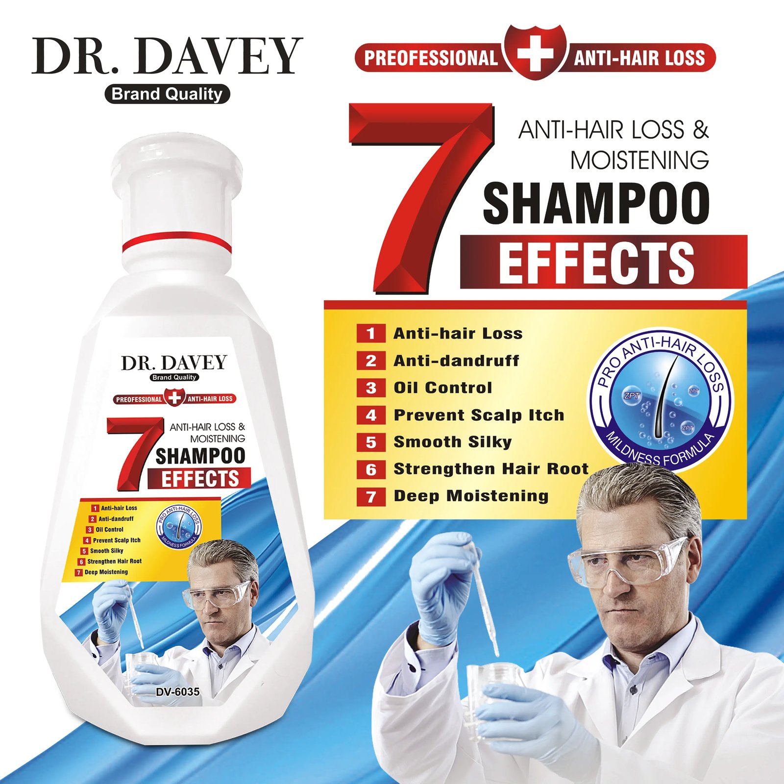 DR.DAVEY Anti-Hair Loss and Moistening shampoo Anti-dandruff Oil control hair shampoo 450ml D42 \ 6921199188635 - Image 8