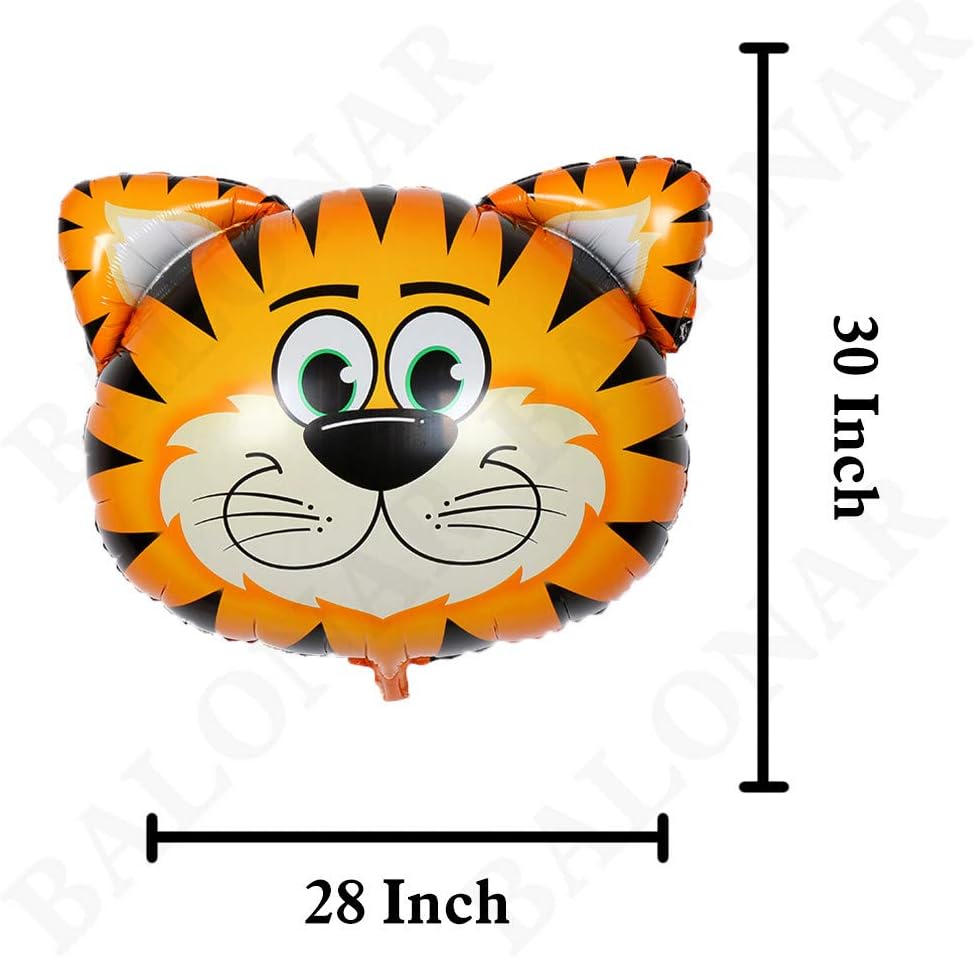 PartyCorp Animal Head Shaped Foil Balloons Jungle Theme Decoration Tiger Lion Monkey Zebra -Z67 \ D103130 - Image 8