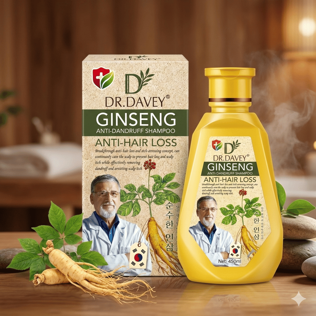 450ml bottle of DR.DAVEY Ginseng Anti-Dandruff Anti-Hair Loss Shampoo D43 \ 6921199122158 - Image 1