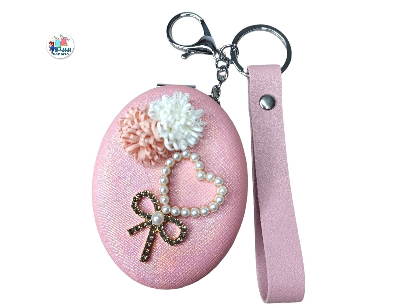 Fashion Mini round mirror Key Chain double faced folding cosmetic mirror Keychain portable Car Key Ring New Pendants Women Bag Pendant C4 \ E0211622 - Image 1