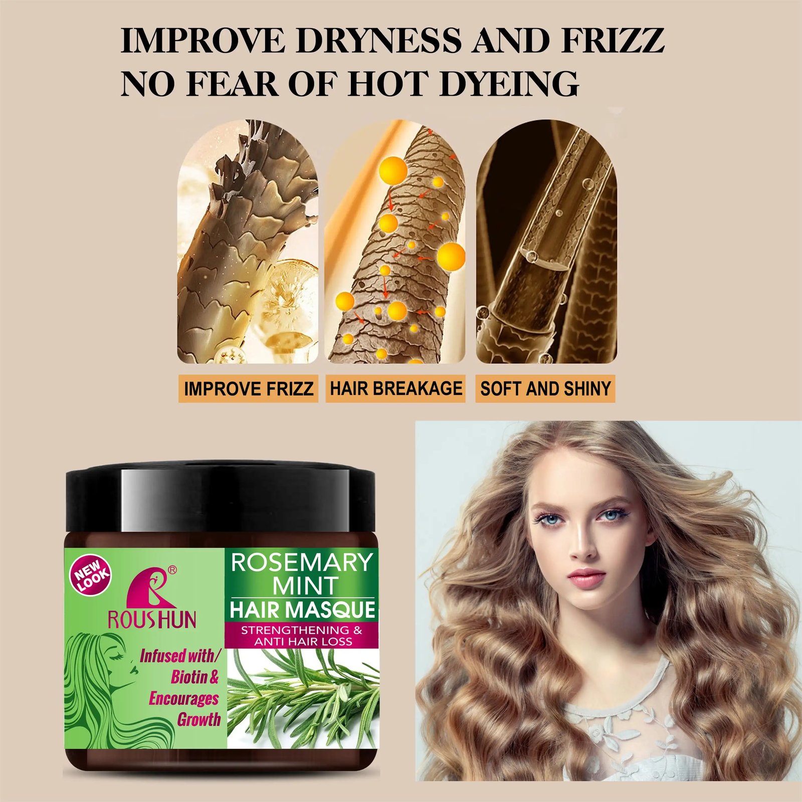 ROSEMARY MINT HAIR MASQUE STRENGTHENIN & ANTI HAIR LOSS 500ML E41 \ 6921199127184 - Image 2