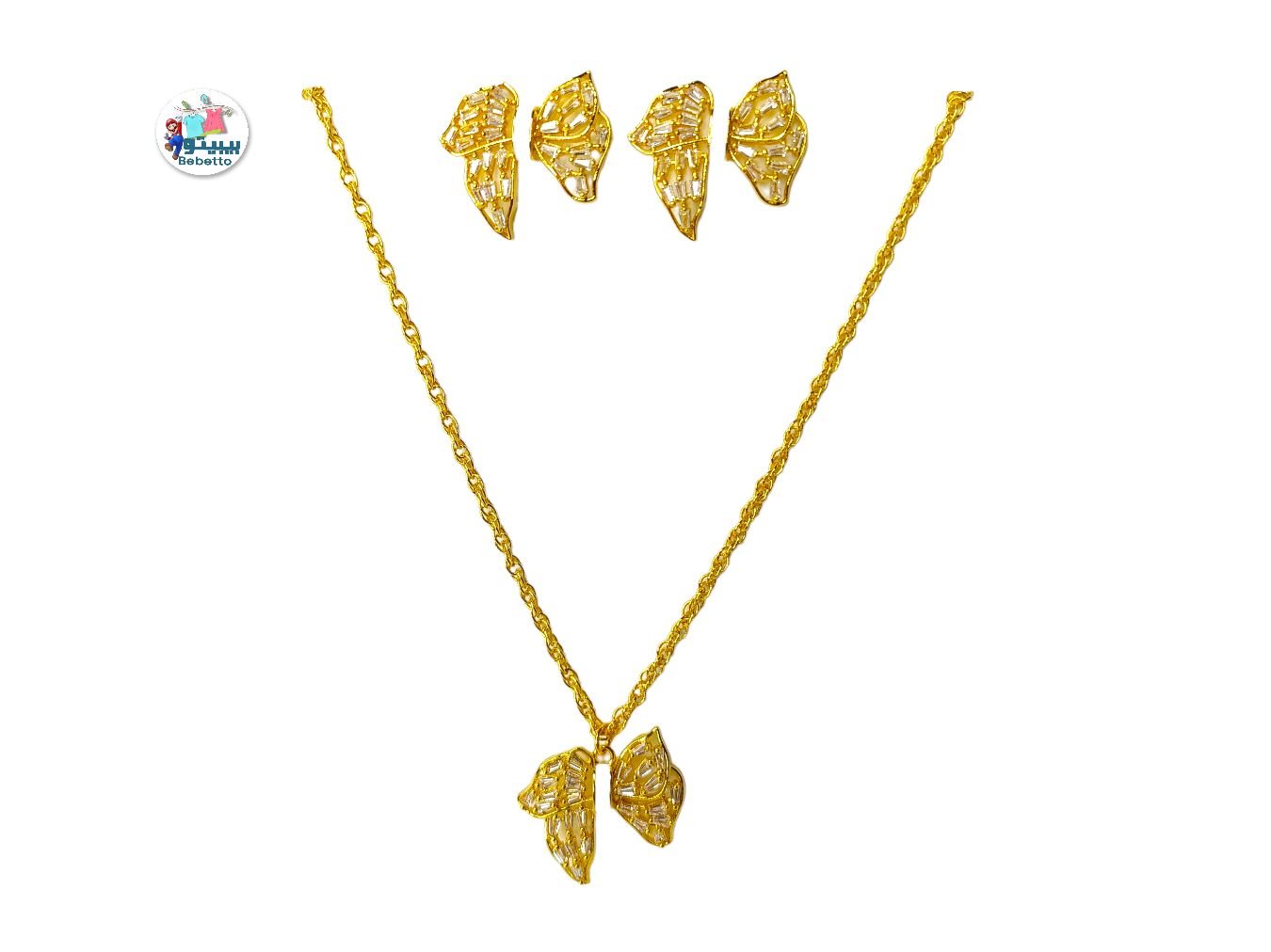 Gold Color Jewelry Sets Cute Necklace Earrings for girls & woman -C25 \ D939204 - صورة 1