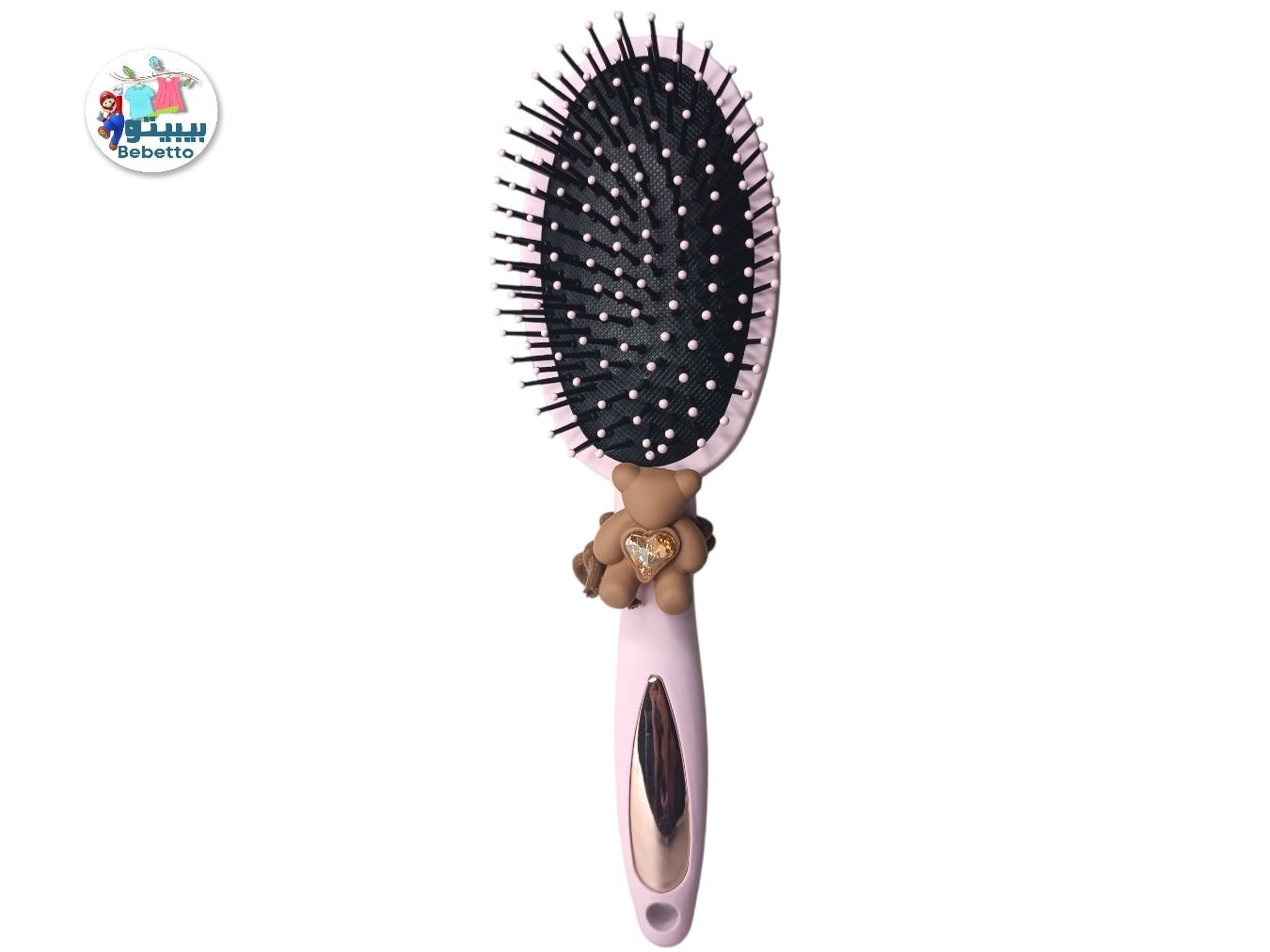 Frosted color bling bling massage comb Light Pink Round Hair Brush -F32 \ E709379 - Image 1