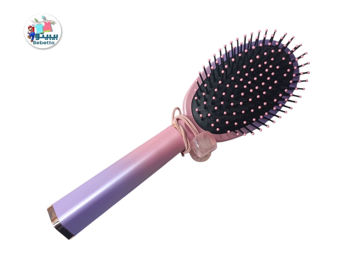Frosted color bling bling massage comb Light Pink Round Hair Brush F32 \ E709386 - صورة 3