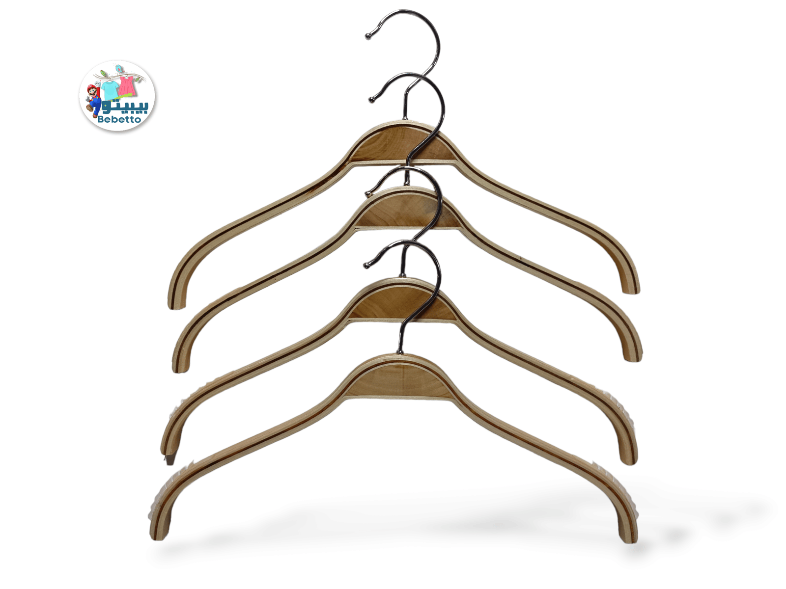 4PCS WOODEN HANGER Z73 \ E410945 - Image 1