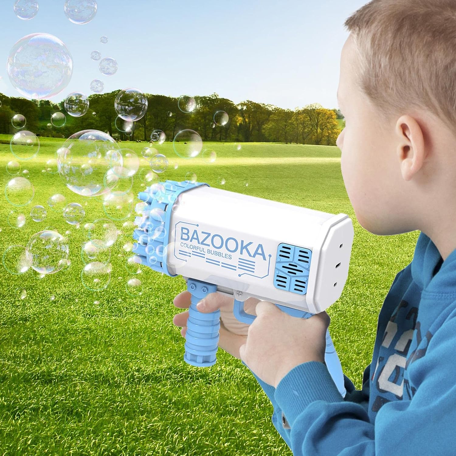 Bazooka Bubble Machine for Kids 36 Holes Bubble Blower Machine Gun Automatic Gatling Bubble Guns for Toddlers Bubble Maker Blaster for Adult Kids F11 \ E515651 - Image 6
