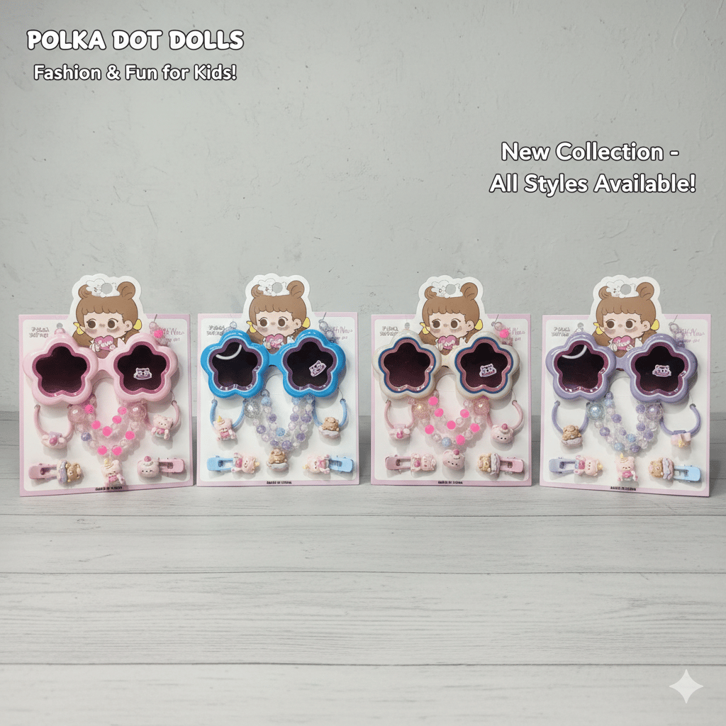 Cute Sunglasses with Hair Clips Set F28 \ G021046 - Image 1