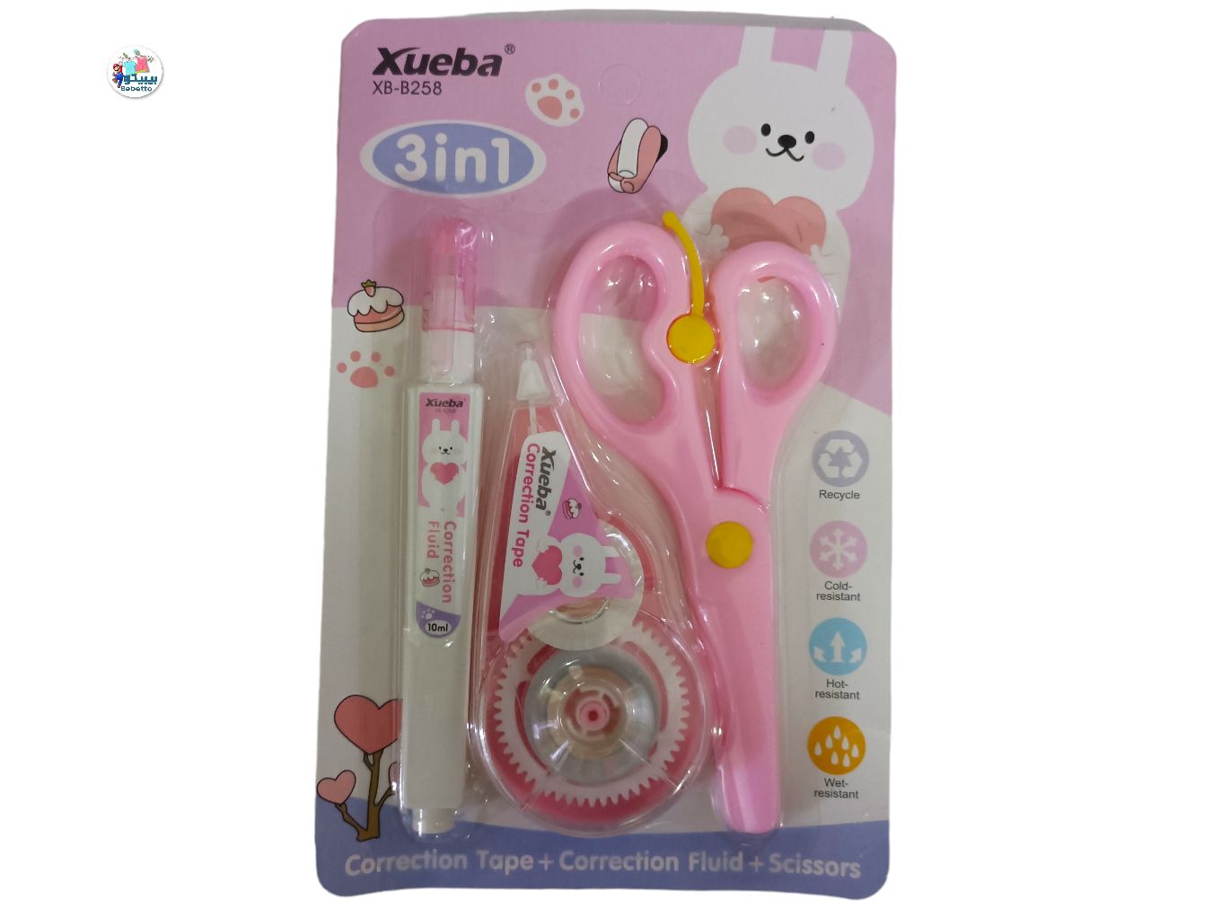 Hobby Central Cute Correction Tape and dots Glue 2 in 1, Each 3 Meters White Correction Tape 3 Metes dots Glue Great f or School and Home School Kids -D3 \ 6975632268125 - Image 1