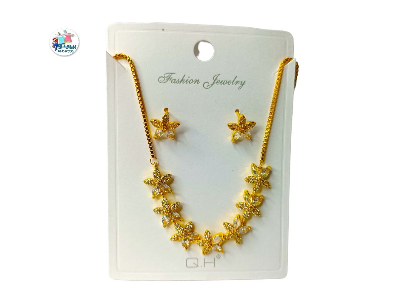 Gold Color Jewelry Sets Cute Necklace Earrings for girls & woman A8 \ D929203 - Image 1