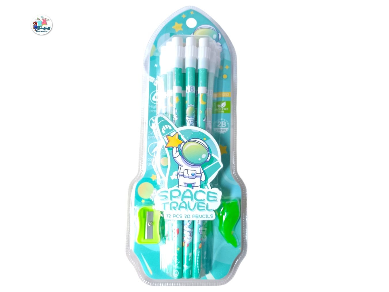 12Pack of 2B Pencils with Eraser, Sharpener & Smoother Writing D18 \ 6940087032522 - Image 1