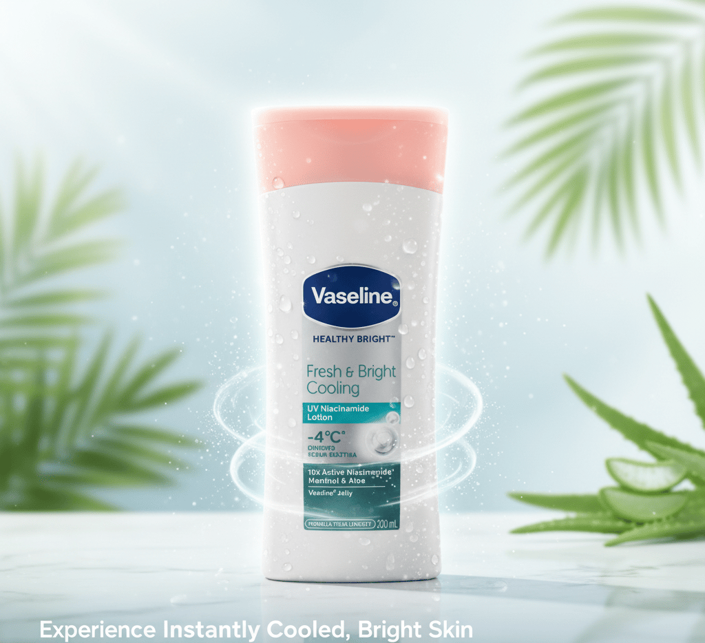 Vaseline Healthy Bright Fresh & Bright Cooling UV Niacinamide Lotion 200ml.  A41 \ 8999999533373 - Image 1