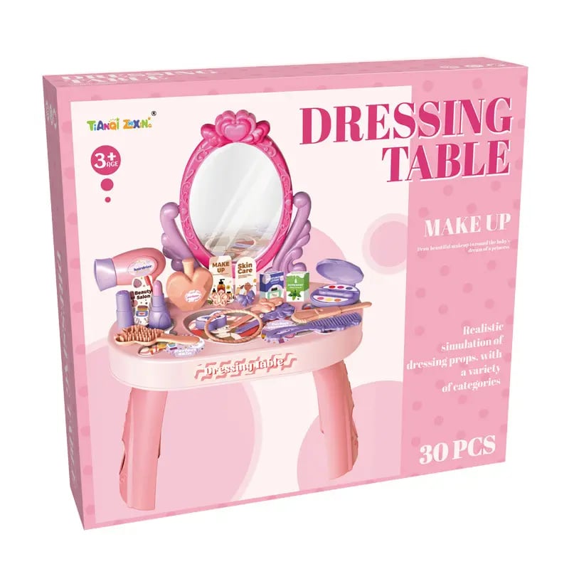 Beauty Dressing Table Dress Up Princess Children Pretend Play Girls Makeup House Toy Accessory Set Birthday Gift F9 \ 6920241092227 - Image 2