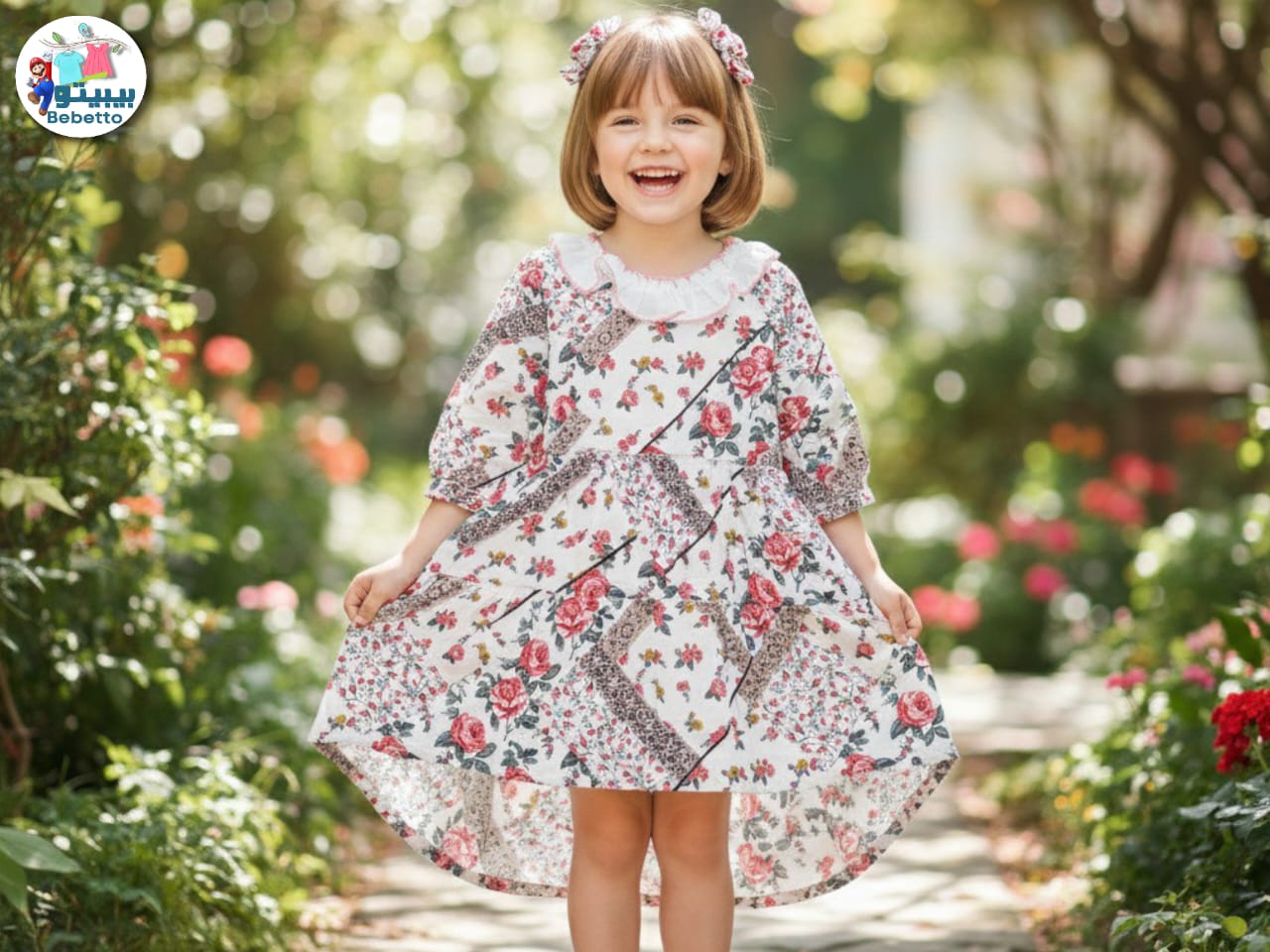 Bebetto floral high-low dress 900D \ F1224364 - Image 1