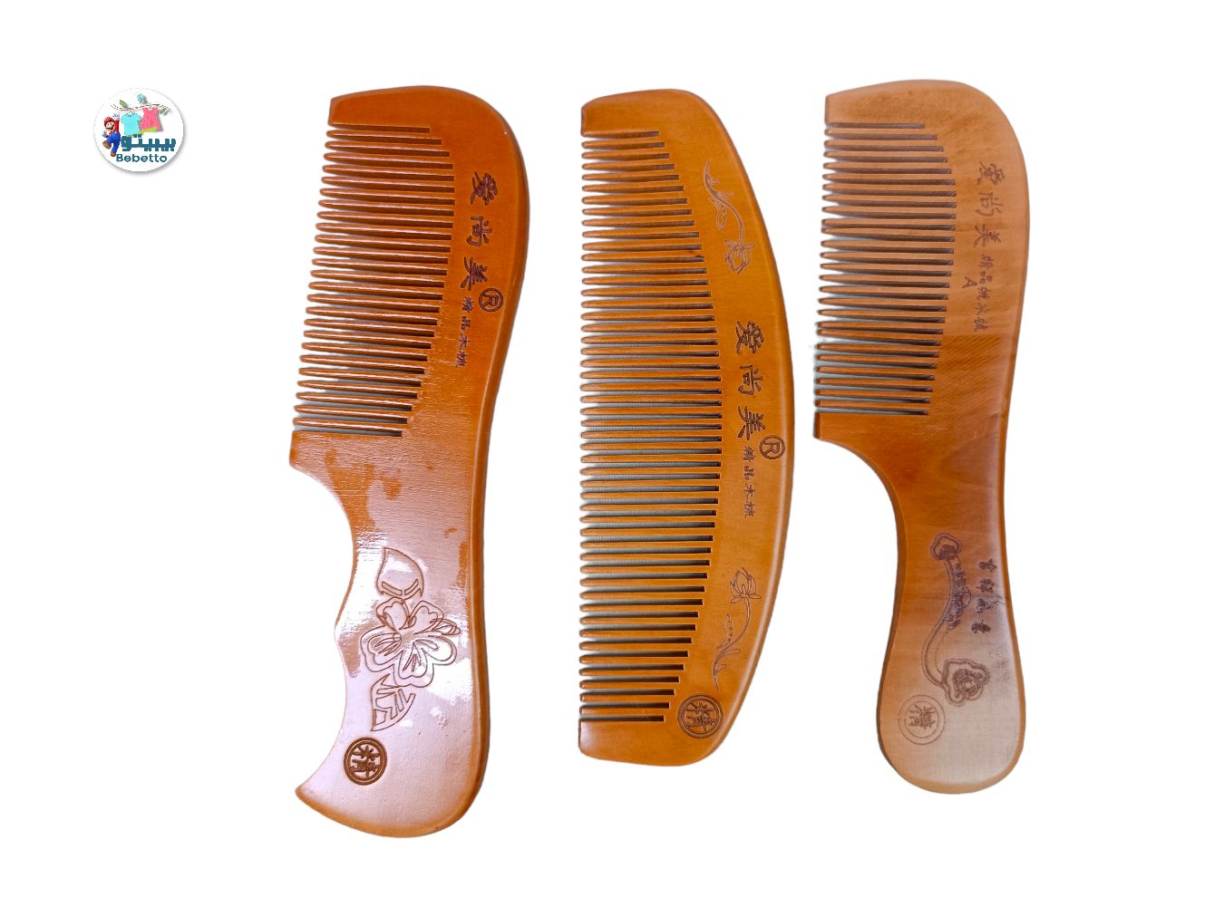 Handmade Wooden Hair Comb Wooden Wide teeth fine teeth Natural Handmade Green Sandalwood Wide Tooth Comb -D14 \ 6937519400882 - Image 2