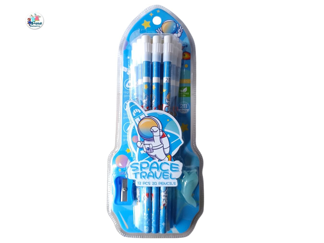 12Pack of 2B Pencils with Eraser, Sharpener & Smoother Writing D18 \ 6940087032522 - Image 1