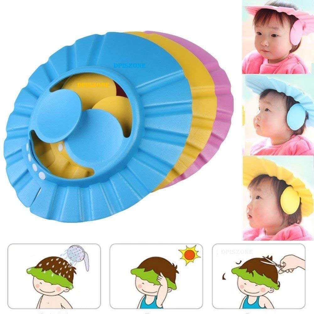  Hency Enterprises Safe Soft Bathing Baby Shower Cap Wash Hair Children Baby Eye Ear Protector Adjustable Leaves Shape Bathing Shower/Shamoo Cap (Multicolor) -D8 \ 8011005 - Image 11