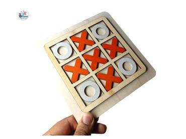 Wooden Tic Tac Toe Board Game Parent-child Puzzle Game Interactive Educational Toys Funny XOX Chess Board Game For Kids C26 \ E303751 - Image 2