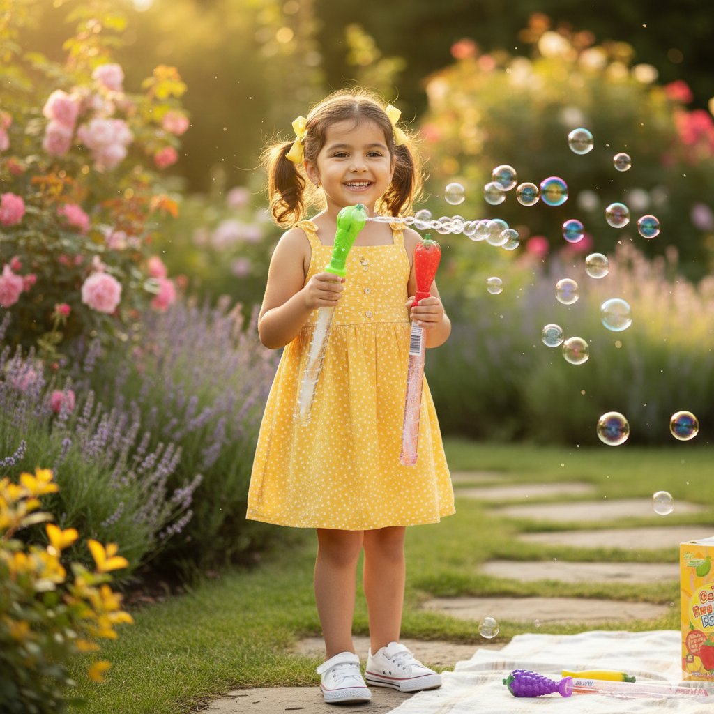 Buy 1 piece Colourful bubble wands feature fruit and vegetable-shaped tops F17 \ F1202215 - Image 2