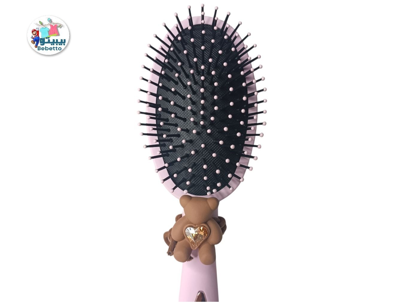 Frosted color bling bling massage comb Light Pink Round Hair Brush -F32 \ E709379 - Image 3