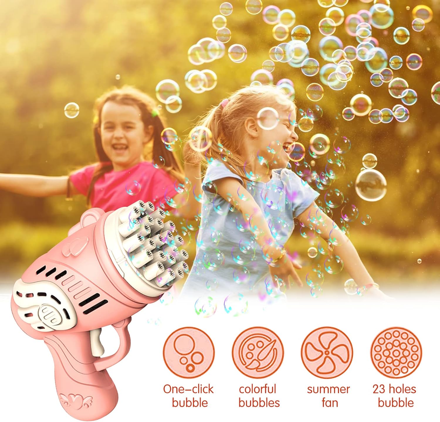 Automatic Gatling Bubble Maker Kids Outdoor Electric Bubble Machine Toys for Boys Girls Birthday Gift, for Party, Spring Outing C28 \ E1110184 - Image 6