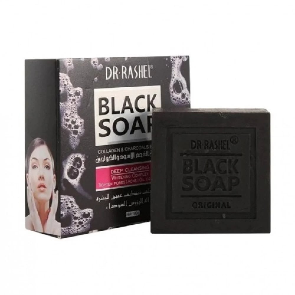 Dr. Rashel Black Soap 100g Deep Cleansing & Whitening with Collagen and Charcoal - E42 \ 6971764151021 - Image 5