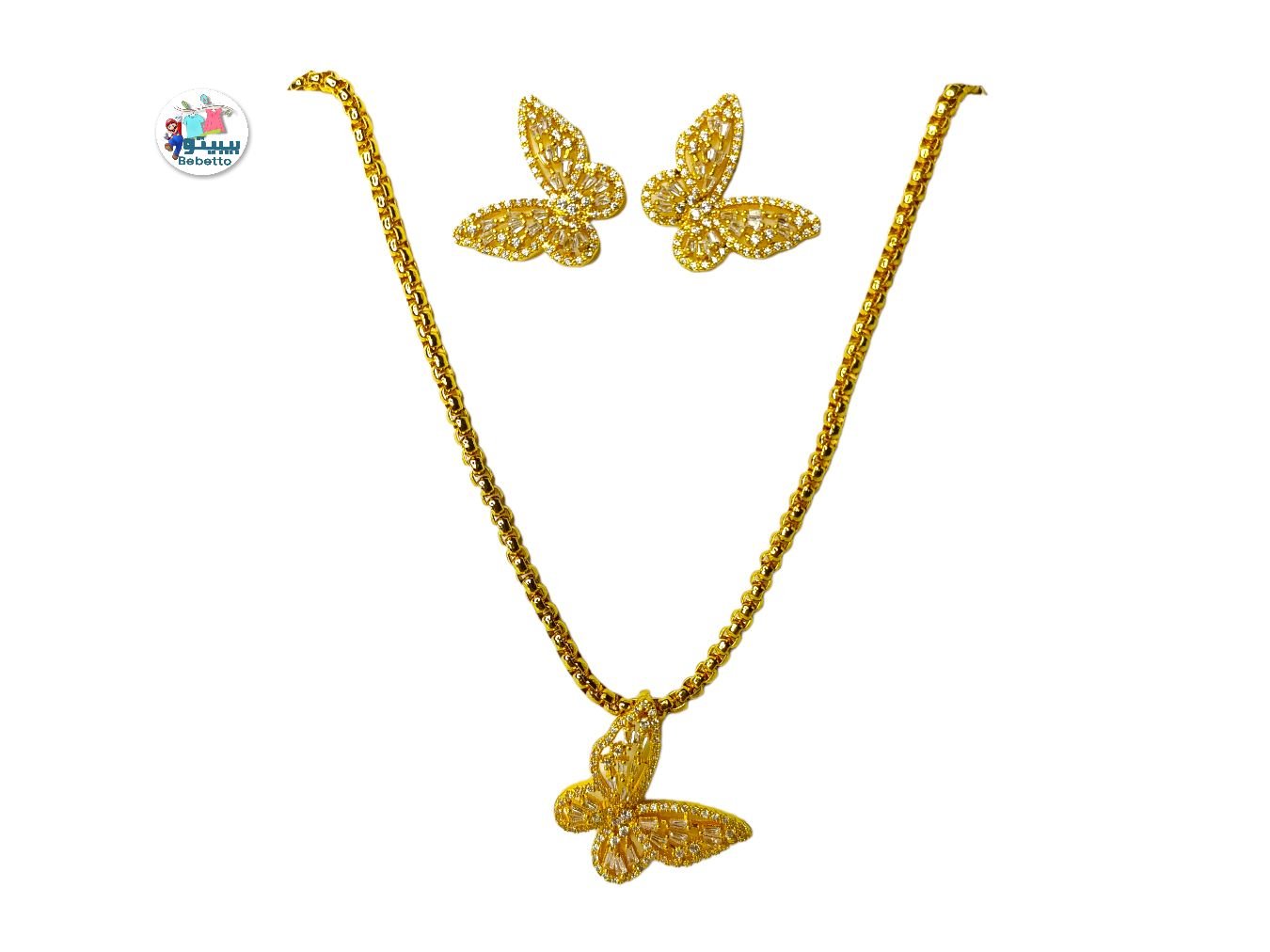 Gold Color Jewelry Sets Cute Necklace Earrings for girls & woman -C25 \ D939204 - Image 1