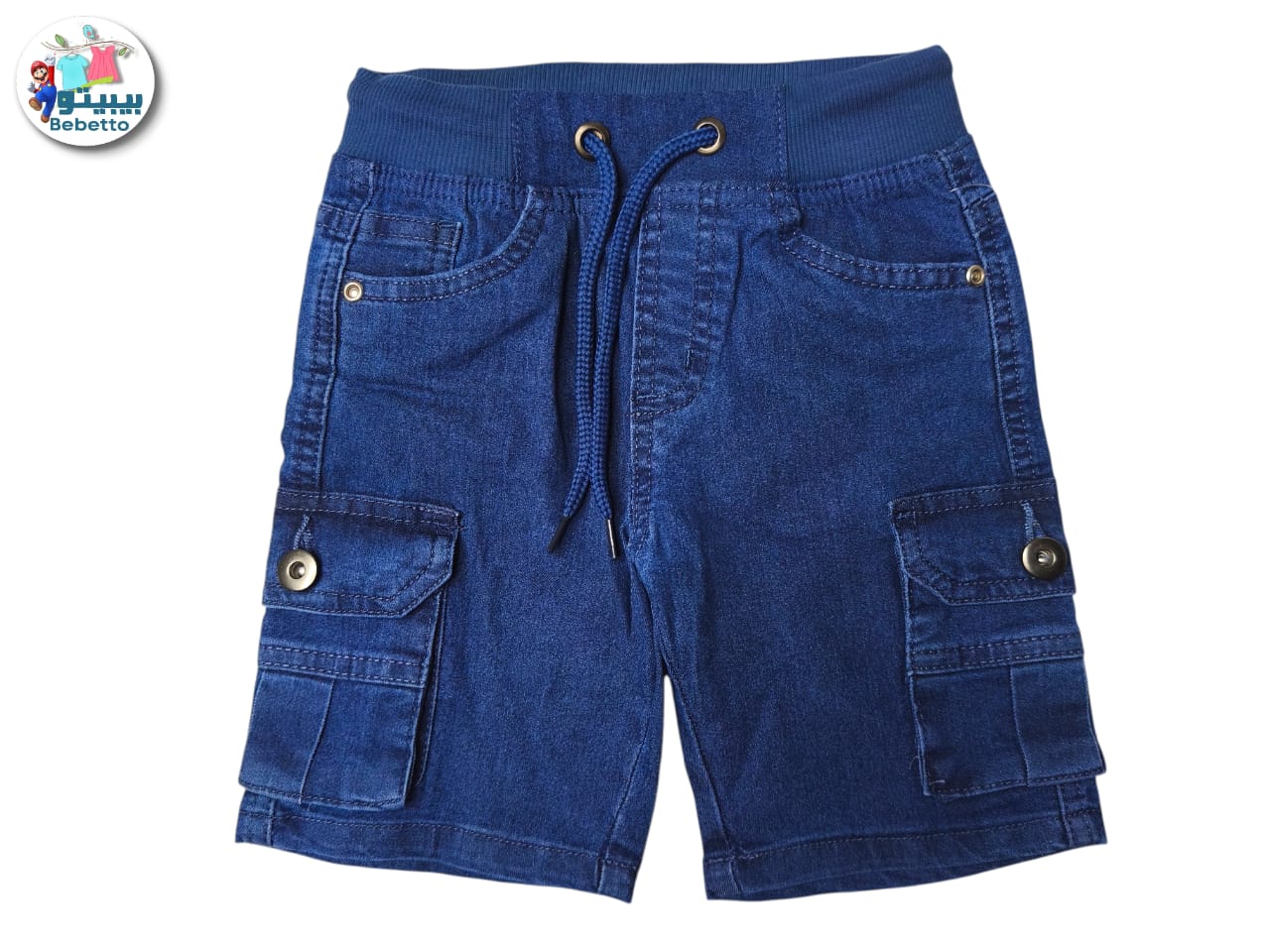 Bebetto Bow Tie denim shorts suit in blue 550B \ F1215842 - Image 1