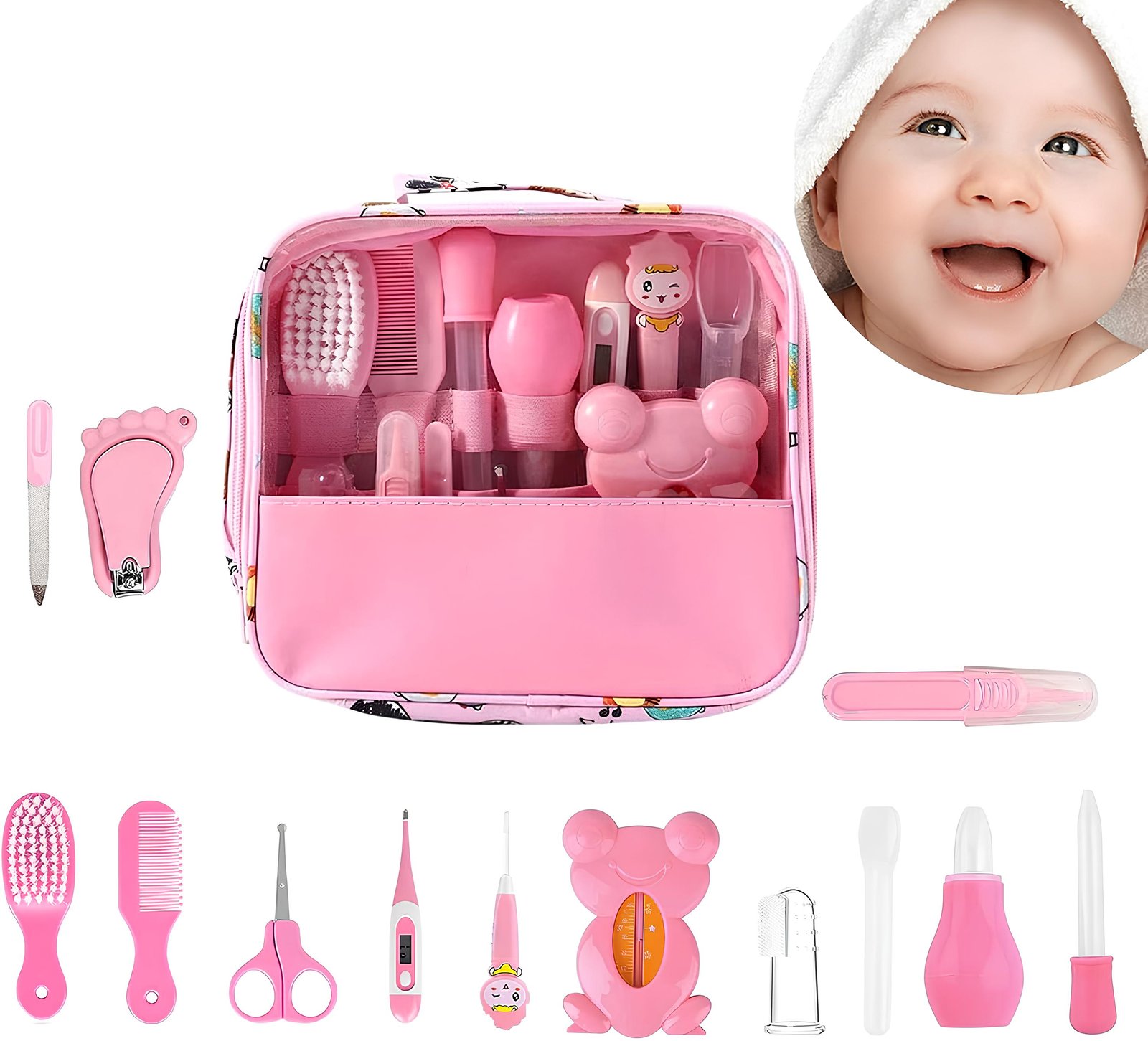 Baby Care Set 13Piece Nail Care Set Baby Care Accessories Baby First Equipment Newborn Includes Thermometer Nasal Aspirator Comb Nail Scissors -B18 \ D12291005 - Image 2