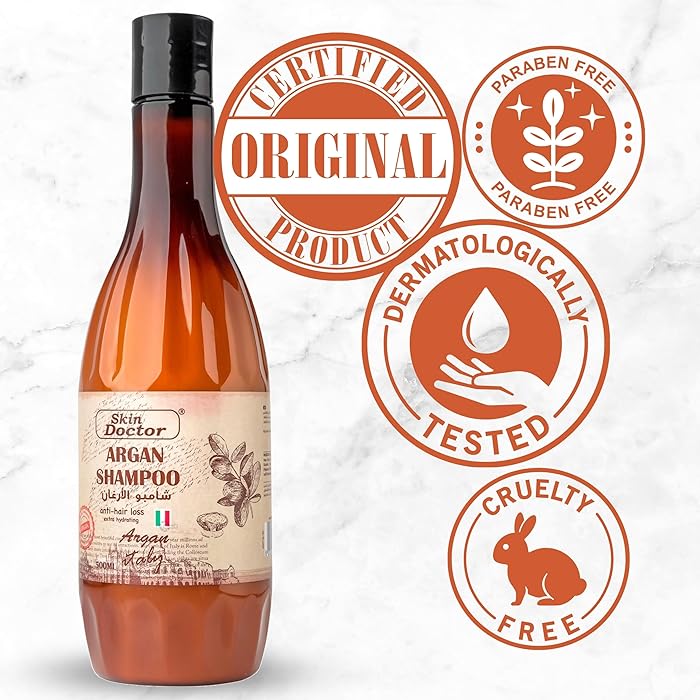 Moroccan Argan Oil Shampoo - Cold-Pressed Argan Oil to Help Moisturize, Soften & Strengthen Hair for Damaged & Dry Frizzy Hair - Anti Hair Loss - Extra hydrating 500ml B41 \ 8052742452182 - صورة 9