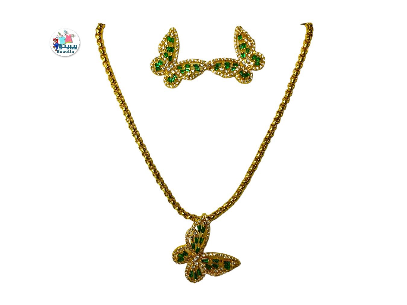 Gold Color Jewelry Sets Cute Necklace Earrings for girls & woman -C25 \ D939204 - صورة 1