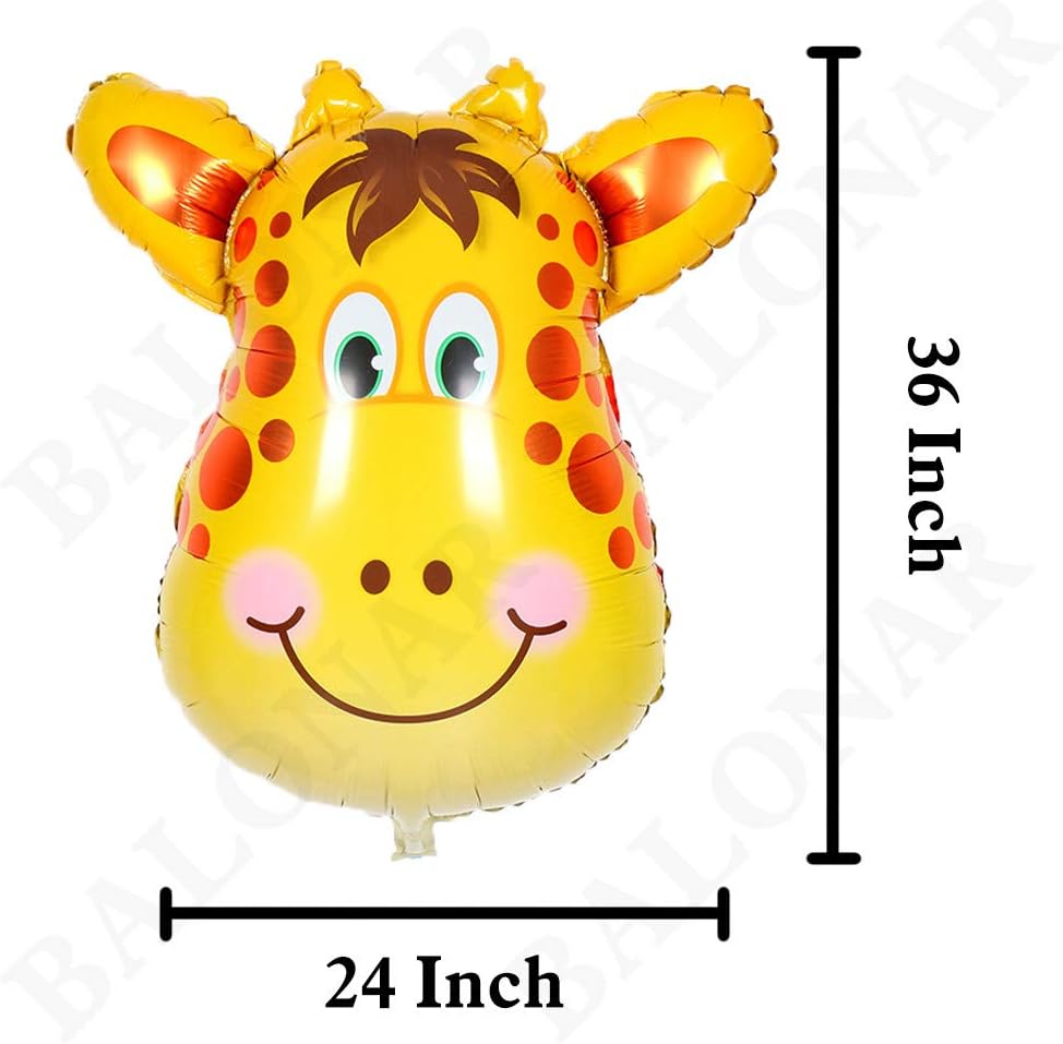 PartyCorp Animal Head Shaped Foil Balloons Jungle Theme Decoration Tiger Lion Monkey Zebra -Z67 \ D103130 - Image 5