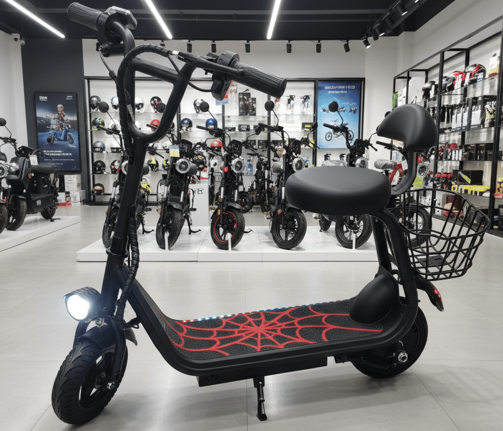 Mini electric scooter designed with a seat, a rear basket features like motor power (e.g., 36V) Z32 \ F1135166 - Image 4