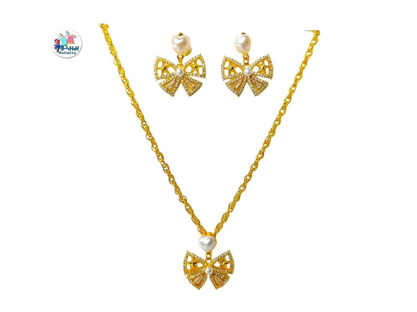 Gold Color Jewelry Sets Cute Necklace Earrings for girls & woman -C25 \ D939204 - Image 1