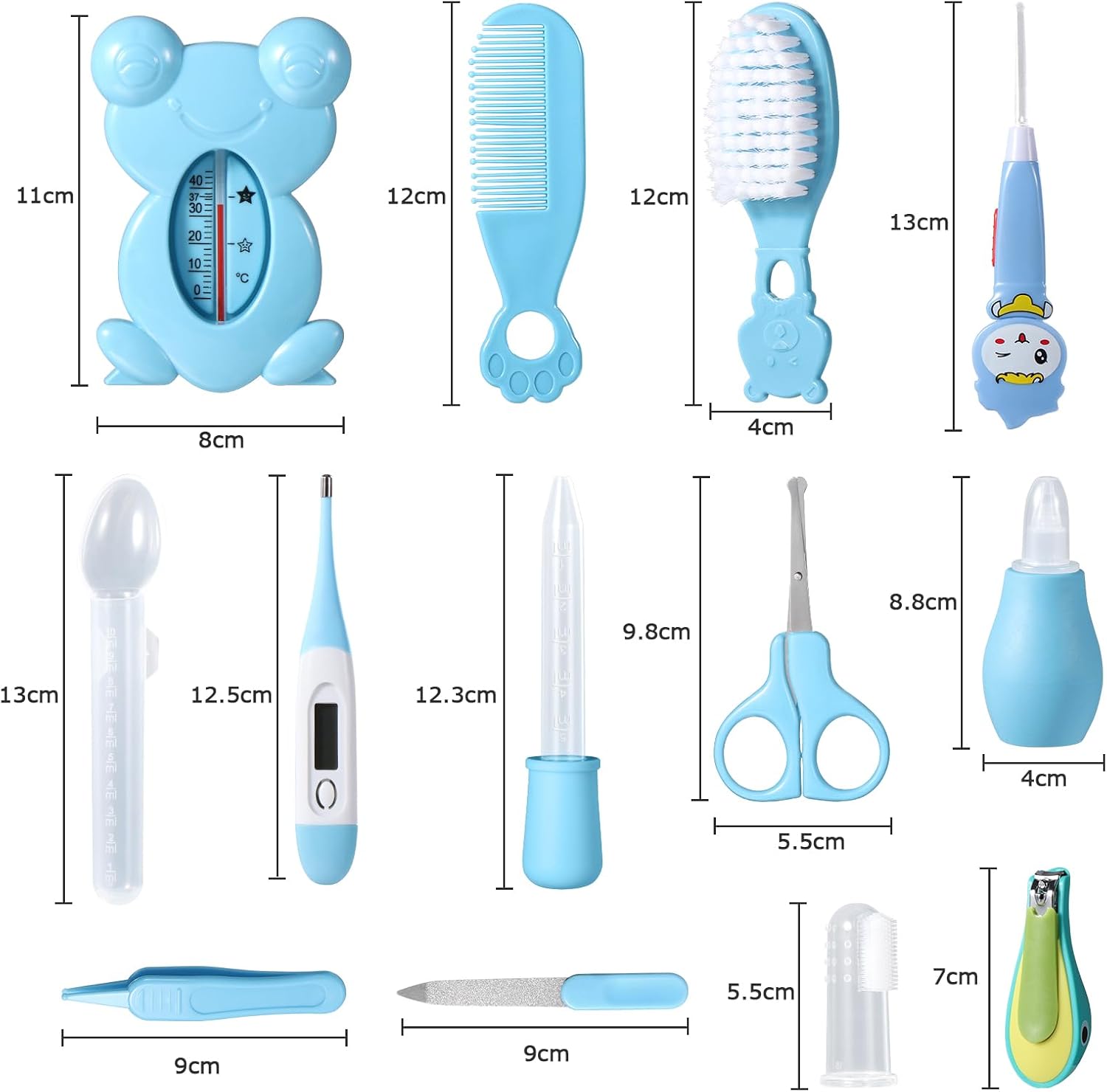 Baby Care Set, 13-Piece Nail Care Set, Baby Care Accessories, Baby First Equipment Newborn Includes Thermometer, Nasal Aspirator, Comb, Nail Scissors B18 \ D12291005 - Image 7