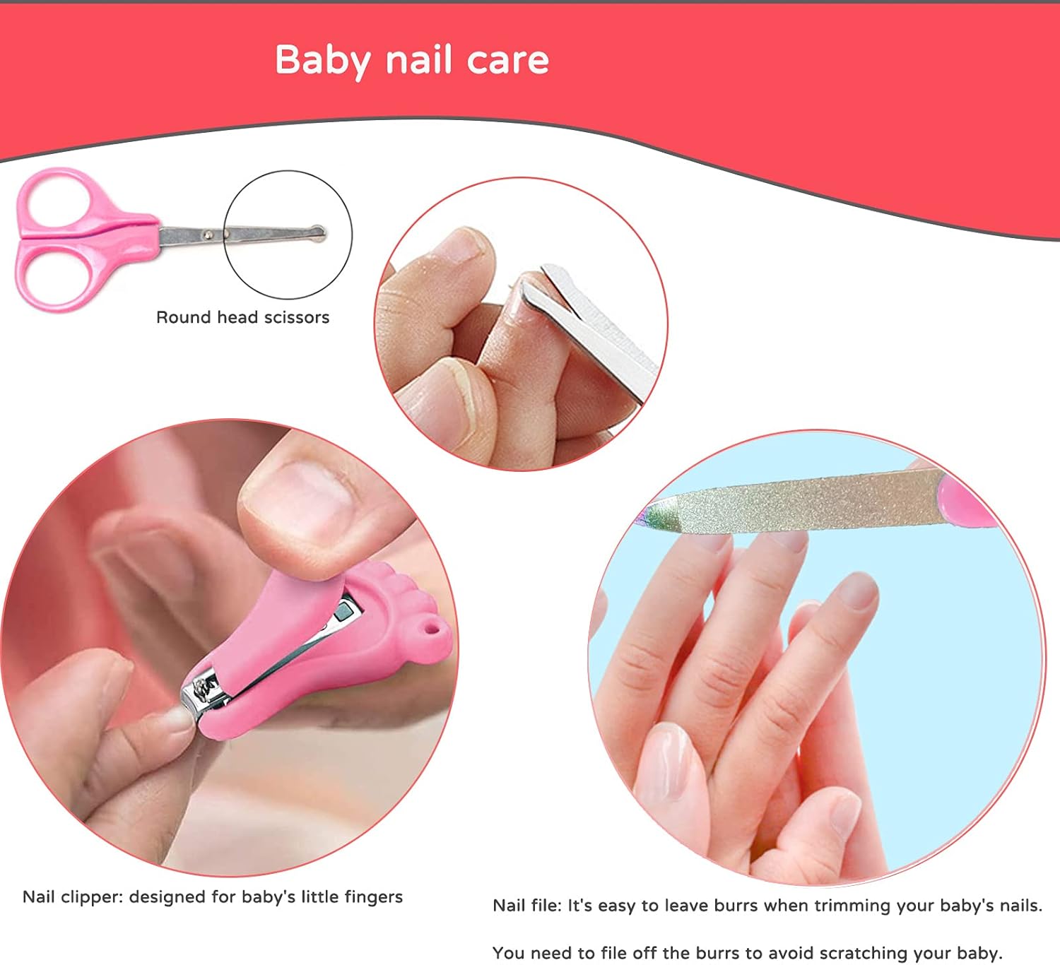 Baby Care Set 13Piece Nail Care Set Baby Care Accessories Baby First Equipment Newborn Includes Thermometer Nasal Aspirator Comb Nail Scissors -B18 \ D12291005 - Image 3