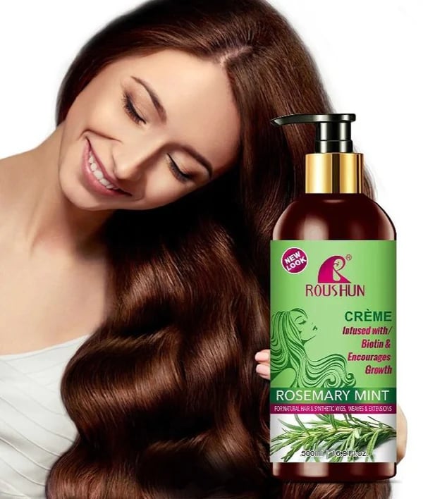 ROUSHUN ROSEMARY SWILL HAIR & SYNTHETIC WIGS MINT WEAVES & EXTENSION CREAM 500ML F42 \ 6921199127160 - Image 2