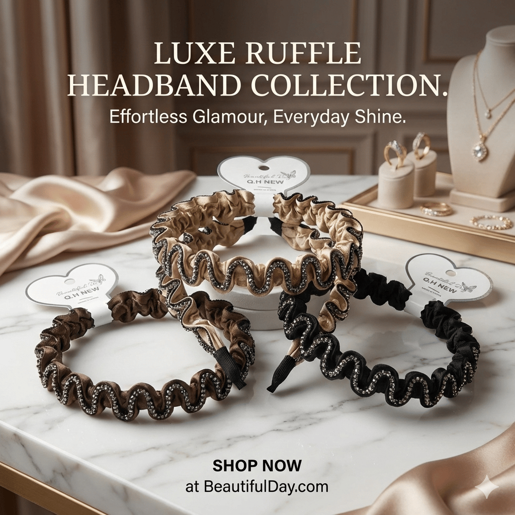Luxe Ruffle Headband D5 \ G020757 - Image 1