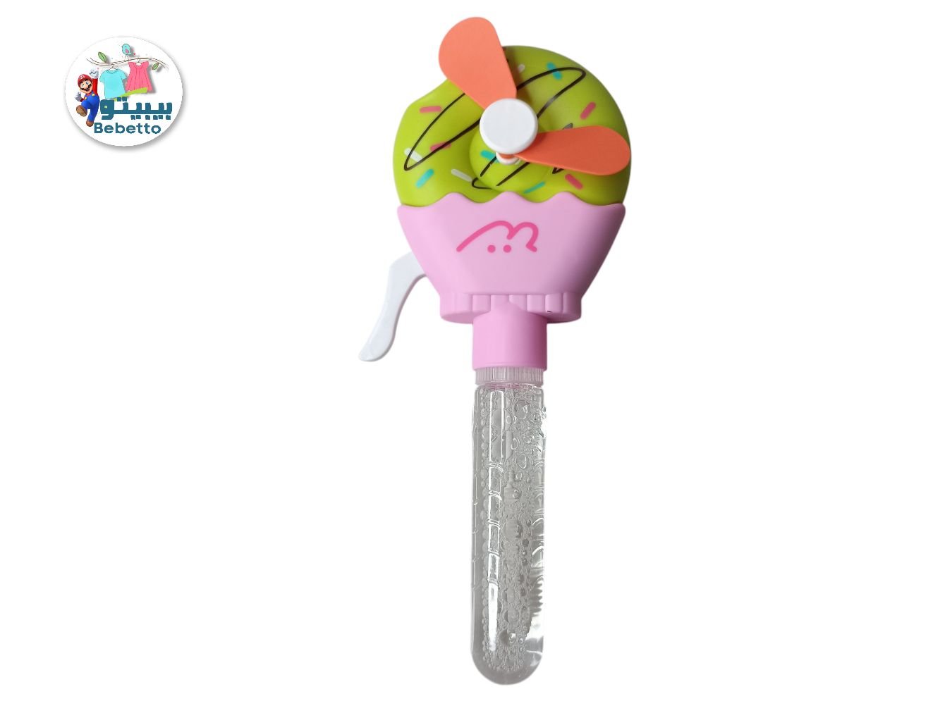 1pc Cute Animal Design Handheld Bubble Fan Toy, Plastic Material, Portable Manual Bubble Blower for and Adults -F17 \ F050346 - Image 3
