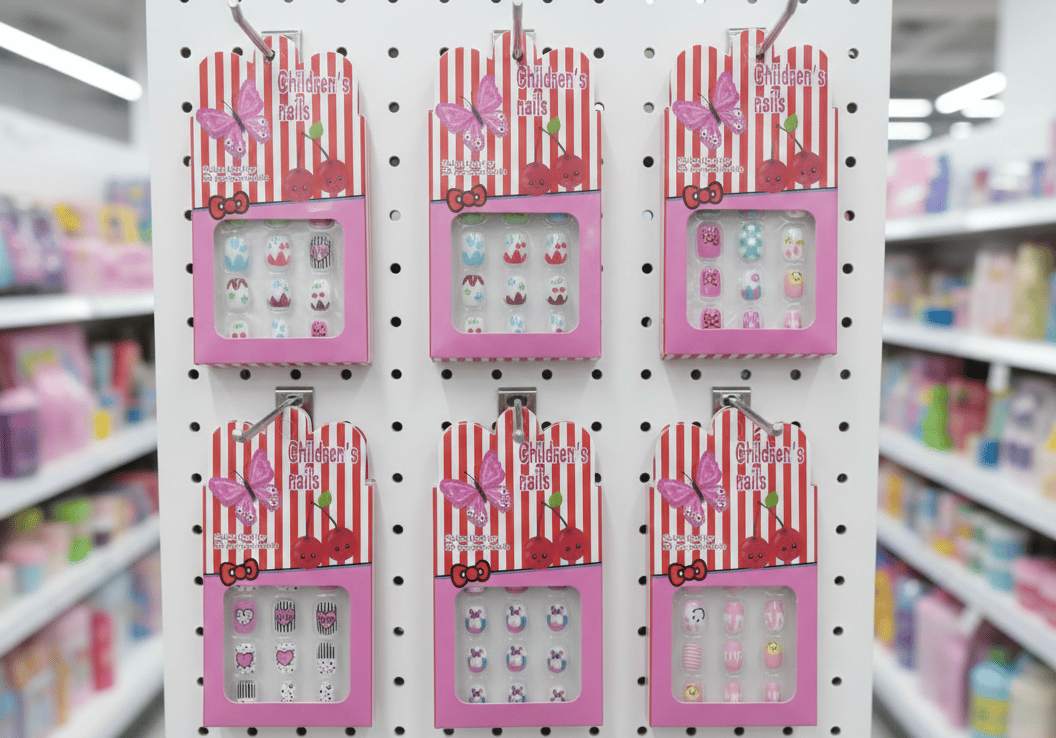 children's false nail sets featuring colorful cartoon design A12 \ 8955155810320 - Image 1