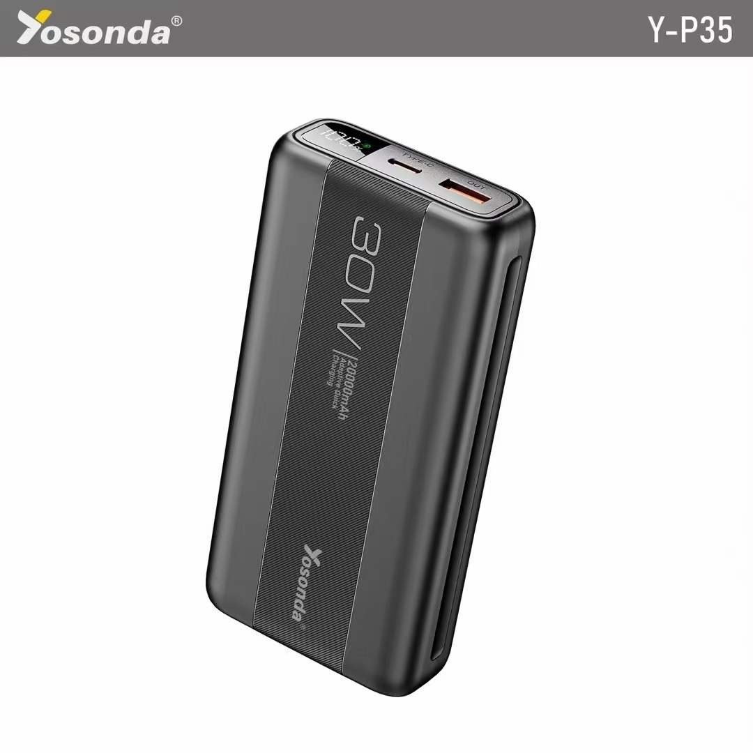 Yosonda power bank model Y-P35.  It features a capacity of 20,000 mAh. Supports two-way fast charging. It has 30W QC 3.0 fast charging outputs and 20W PD outputs G41 \ 6974908145153 - Image 2