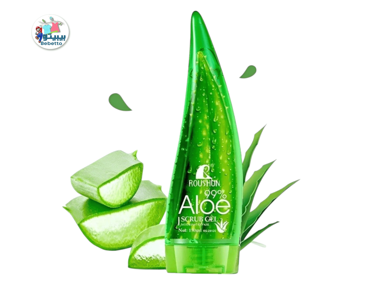 Roushun Facial Scrub Gel with Pure Aloe Vera 150ml F43 \ 6921199166534 - صورة 1