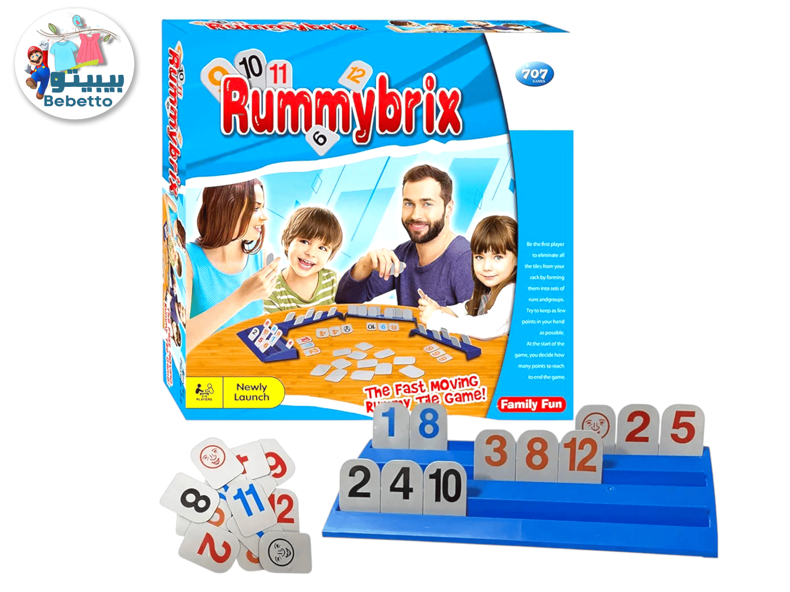 Mengting Rummy Tiles Game Travel Games Logical Intelligence Toy Rummy Family Board Game for Adults Teens B11 \ F911318 - Image 1