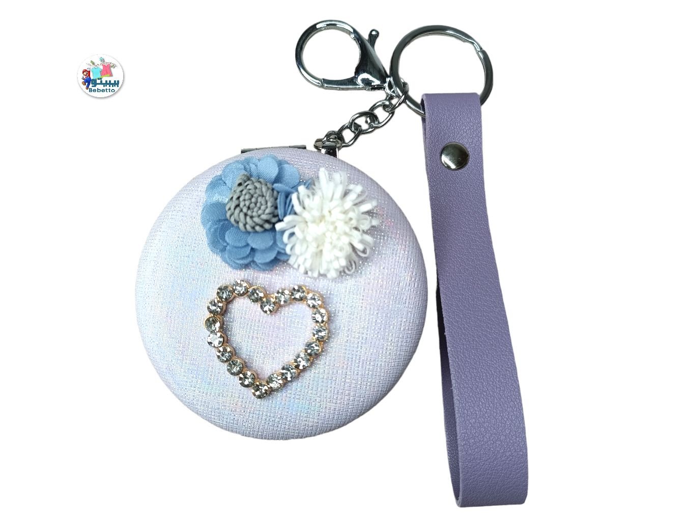 Fashion Mini round mirror Key Chain double faced folding cosmetic mirror Keychain portable Car Key Ring New Pendants Women Bag Pendant -D19 \ E0211621 - Image 4