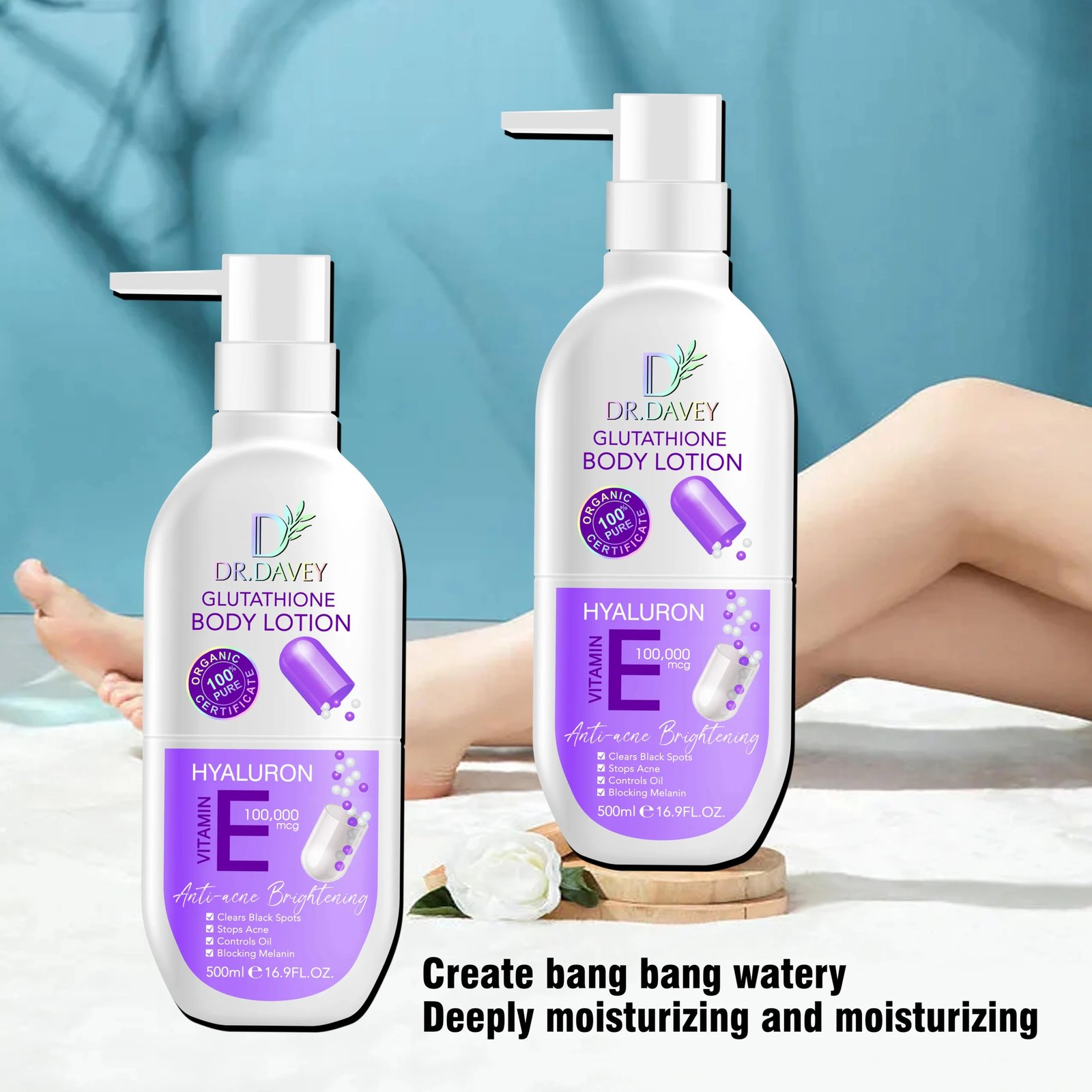 Dr. Davey Glutathione Body Lotion Hyaluron Vitamin E 500ml C44 \ 6921199120475 - Image 2