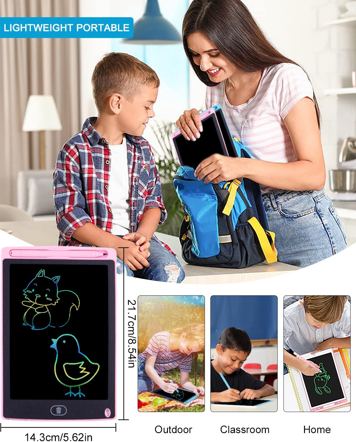 Big Size LCD Writing Tablet 12-Inch Screen LCD Colorful Writing Pad Tablet Kids Toys for Boys and Girls .Drawing Tablet E-Note Pad -C21 \ E1110176 - صورة 7